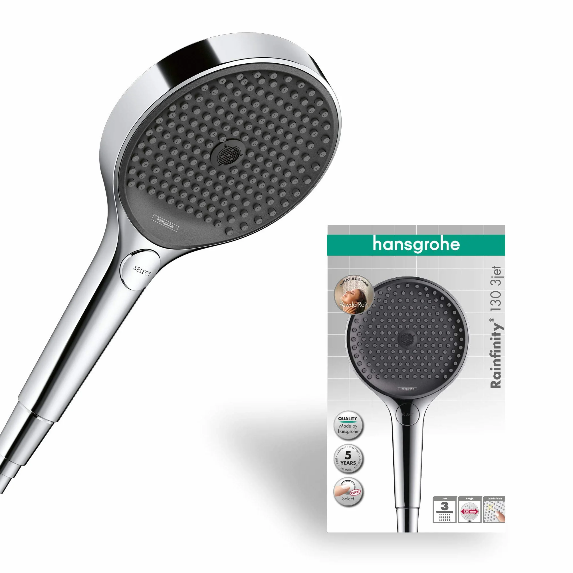 hansgrohe Raindance Select S Zestaw prysznicowy 150 z termostatem Ecostat Select i drążkiem 90 cm chrom, 27037000
