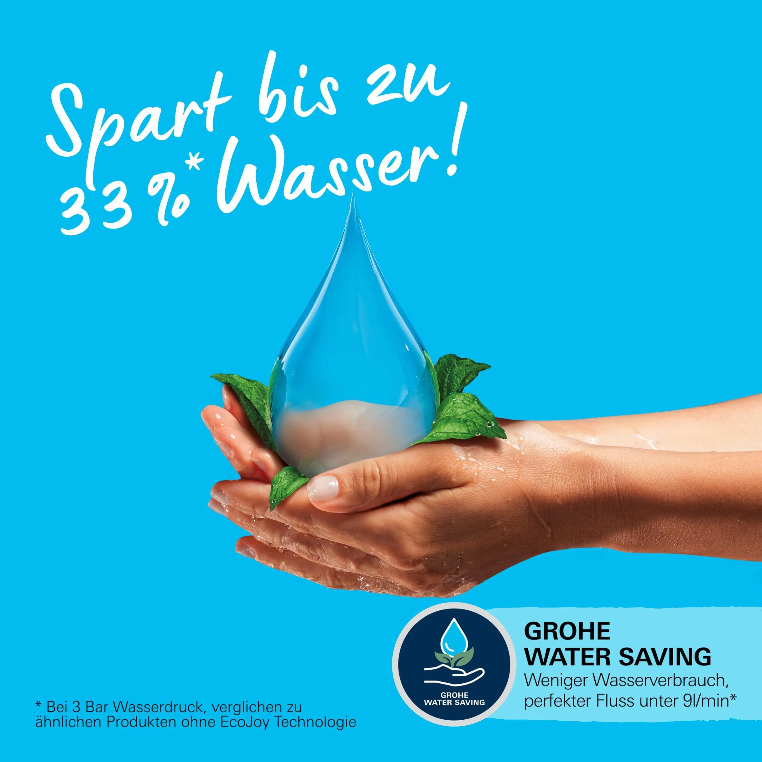GROHE Vitalio 110 – zestaw prysznicowy oszczędzający wodę – 8 l na min (1 rodzaj strumienia, standardowe przyłącze, pierścień silikonowy chroni w razie upadku, z wężem prysznicowym 150 cm), okrągły,
