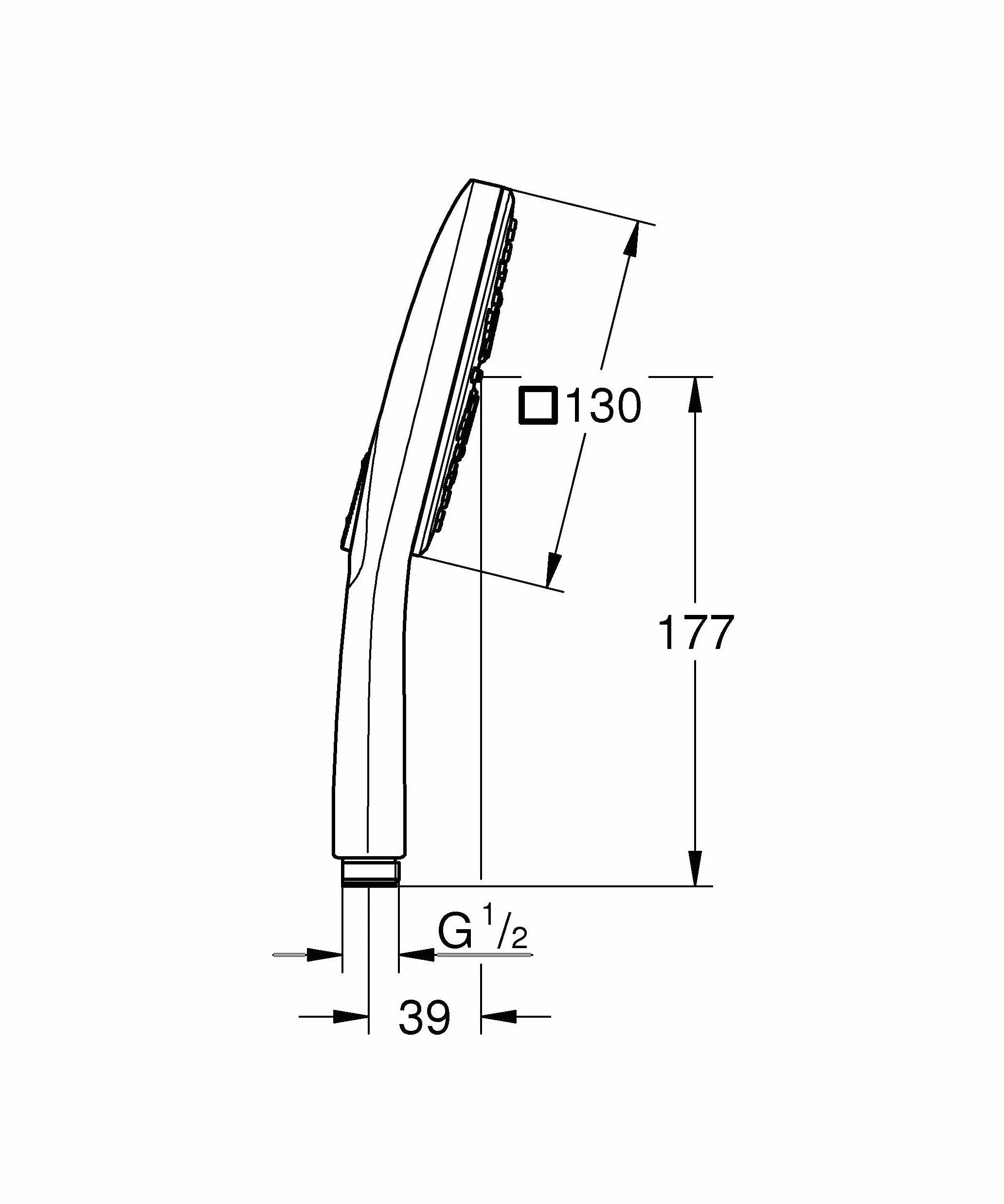 GROHE Vitalio SmartActive 130 Cube 26595000 słuchawka prysznicowa, 3 rodzaje strumienia, system odkamieniania