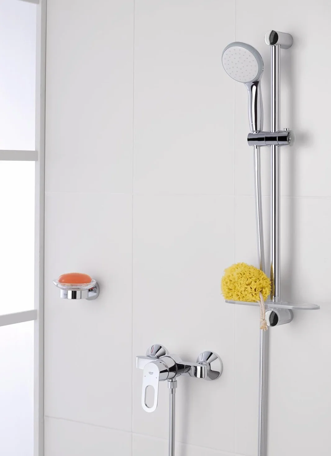 GROHE Vitalio Go 100 – słuchawka prysznicowa (1 rodzaj strumienia, trwała powierzchnia, system zapobiegający osadzaniu się kamienia), chrom, 26189000
