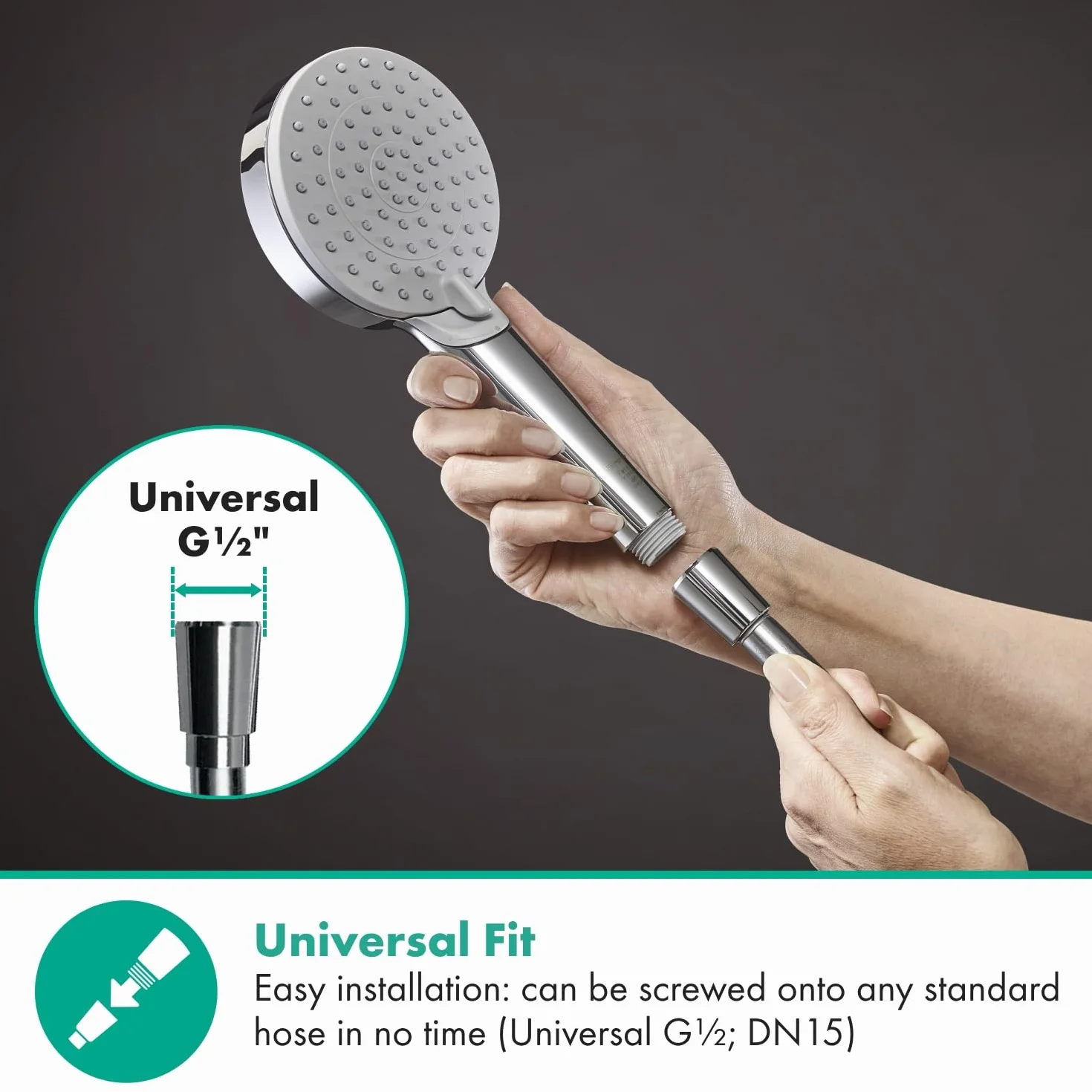 Hansgrohe Vernis Głowica Prysznicowa, Srebrny, Ø 100 mm
