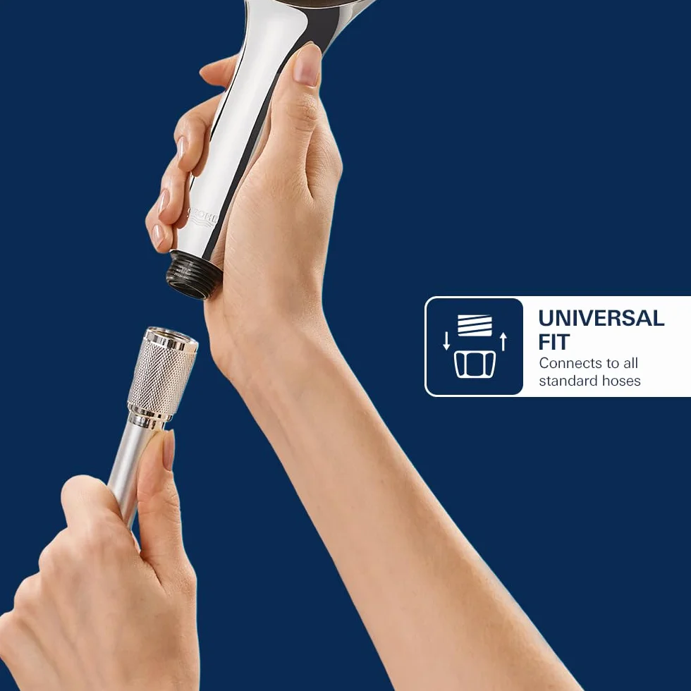 GROHE Spray Tempesta-F - Główka prysznicowa ze sterowaniem spustem - System zapobiegający osadzaniu się kamienia - Uniwersalny system mocowania - Pasuje do wszystkich standardowych węży prysznicowych