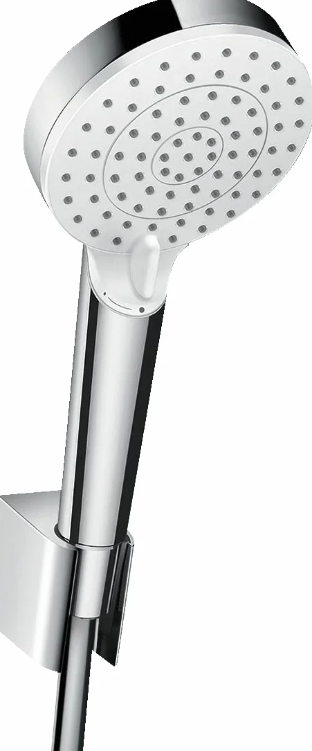 hansgrohe Crometta Punktowy zestaw prysznicowy Vario EcoSmart 9 l/min z wężem prysznicowym 125 cm biały/chrom, 26693400