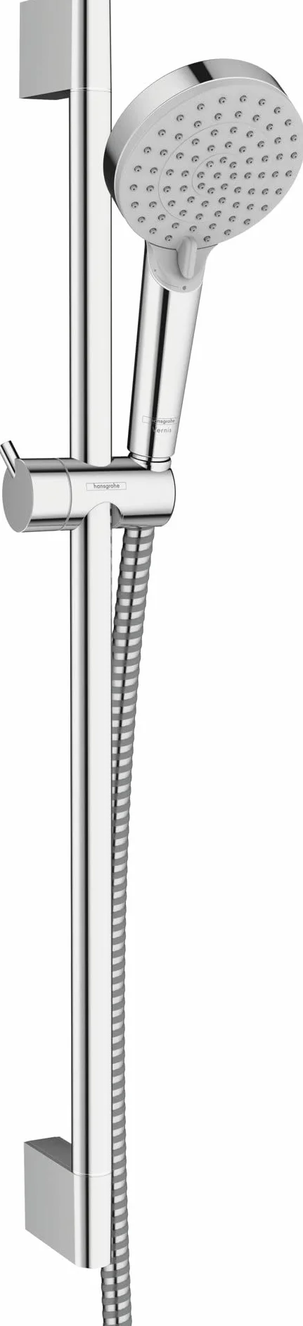 hansgrohe Vernis Blend - zestaw prysznicowy z głowicą prysznicową oszczędzający wodę (EcoSmart, 2-strumieniowa), wąż prysznicowy (1,60 m) i drążkiem (0,65 m), chrom, 26279000