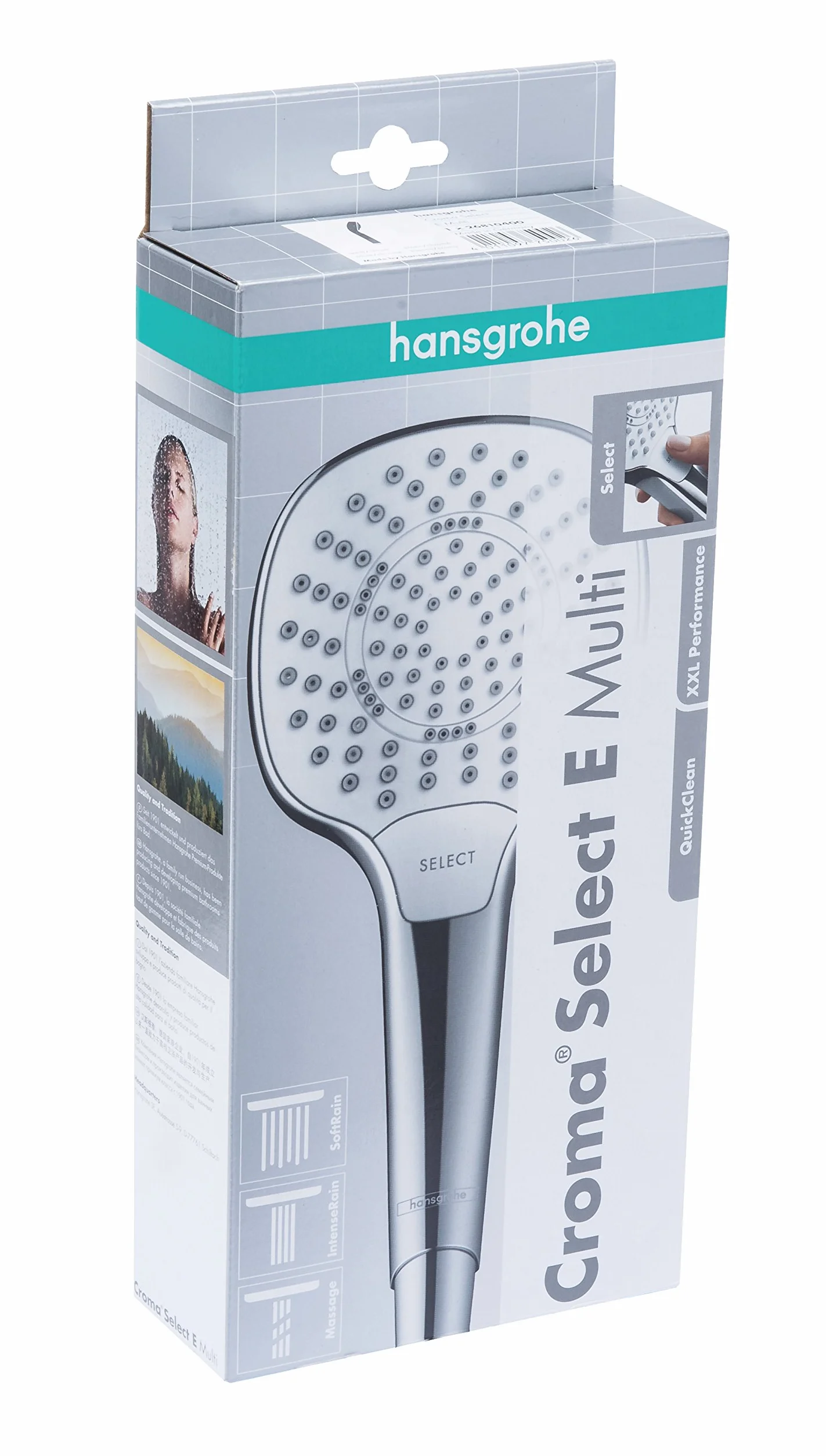 Hansgrohe Croma Select E Słuchawka Prysznicowa, Srebrny, ‎18.5 x 10.8 x 21 cm; 235 g
