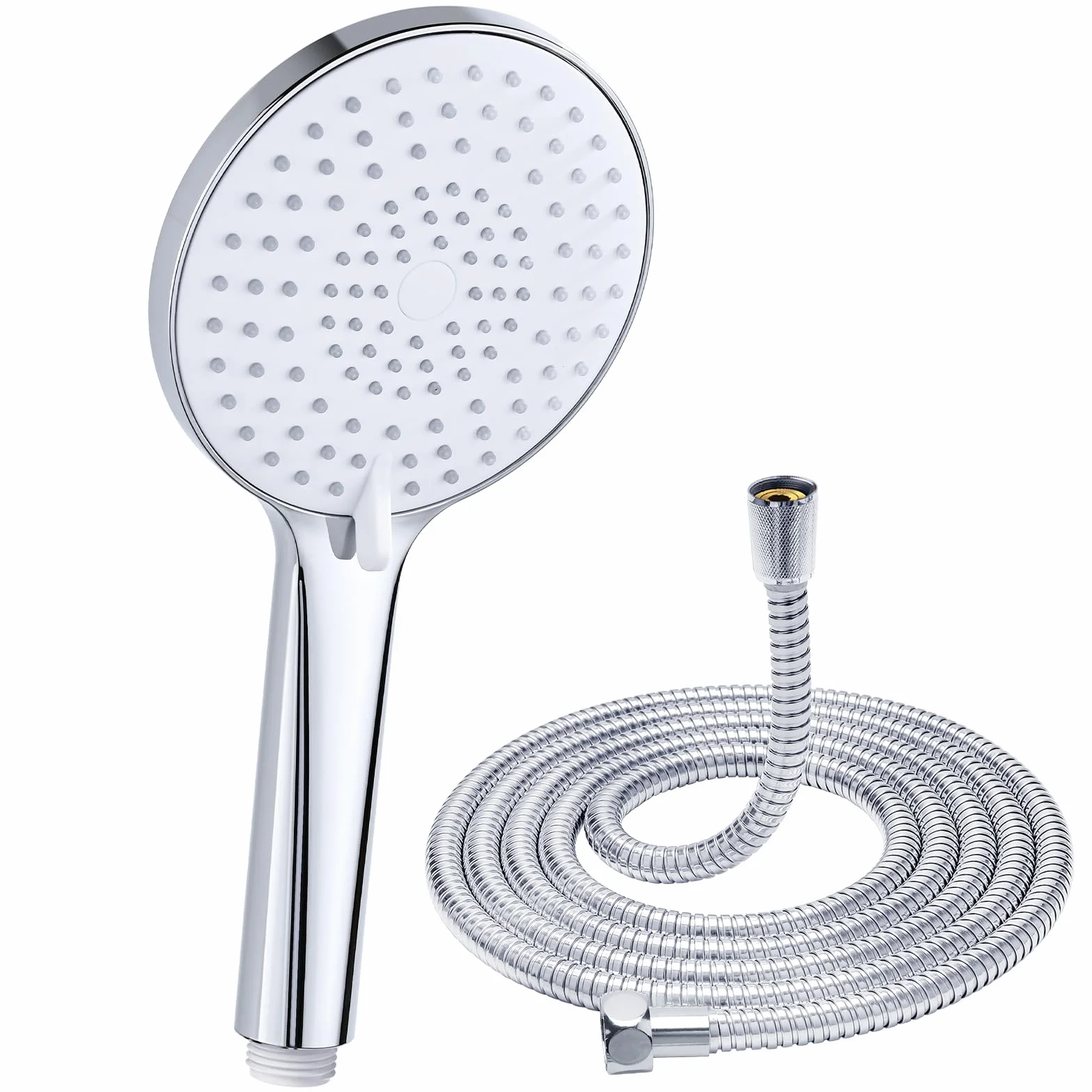 YEAUPE PRO słuchawka prysznicowa z 3 rodzajami strumienia, okrągła głowica prysznicowa (średnica 120 mm), wysokociśnieniowa głowica prysznicowa oszczędzająca wodę (1 x głowica prysznicowa i wąż)