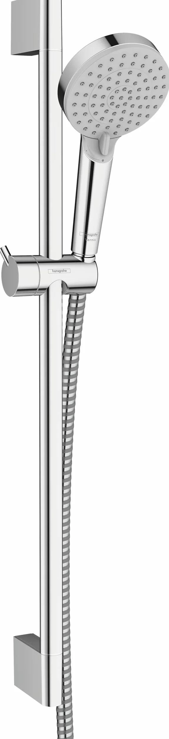 hansgrohe Vernis Blend - zestaw prysznicowy z głowicą prysznicową oszczędzający wodę (EcoSmart, 2-strumieniowa), wąż prysznicowy (1,60 m) i drążkiem (0,65 m), chrom, 26279000
