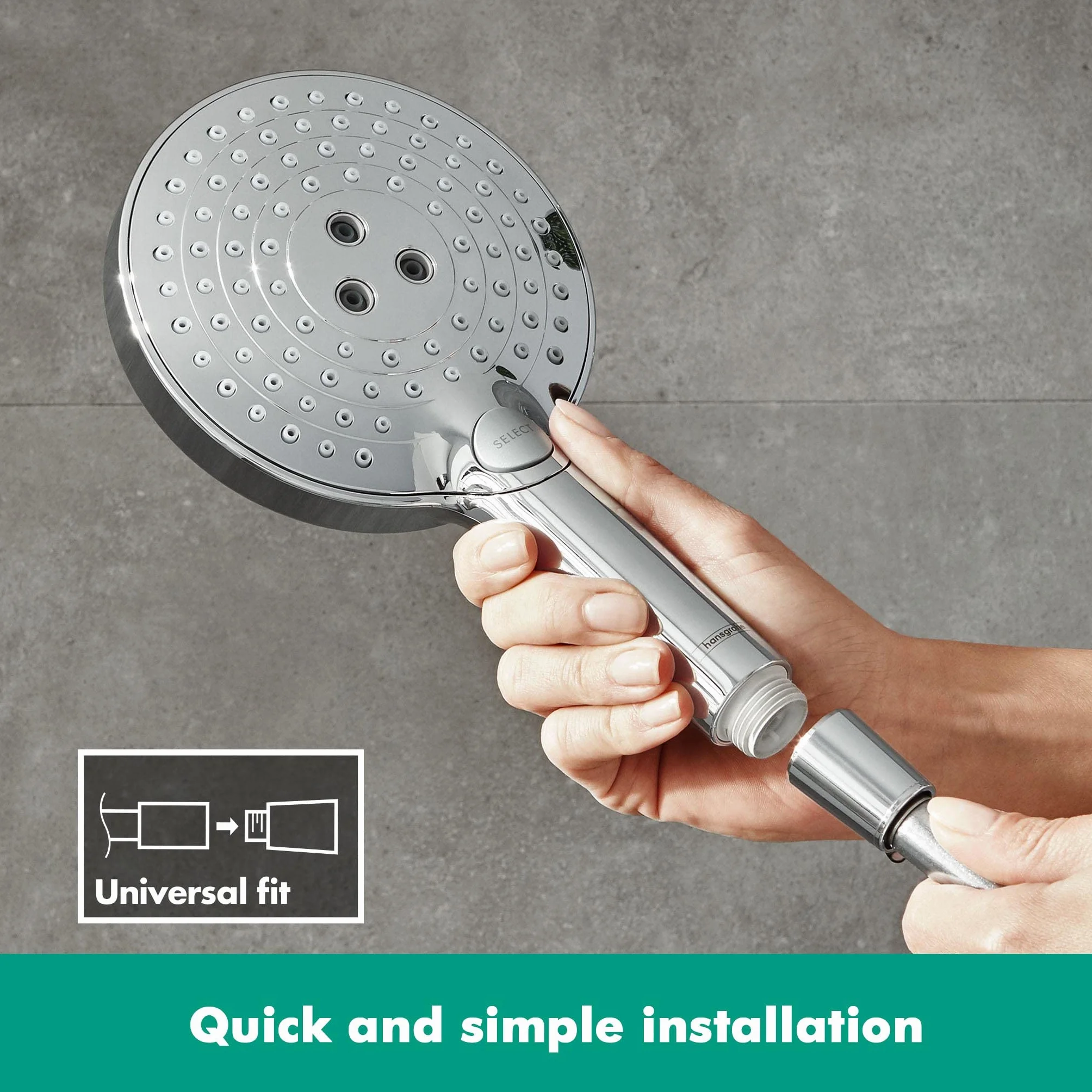 hansgrohe Raindance Select S Głowica prysznicowa 120, Słuchawka Prysznicowa z 3-strumieniowa, chrom, 26530000